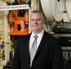 Bryan Hurley in the manufacturing facility, representing the launch of 360cookwares in 2008.