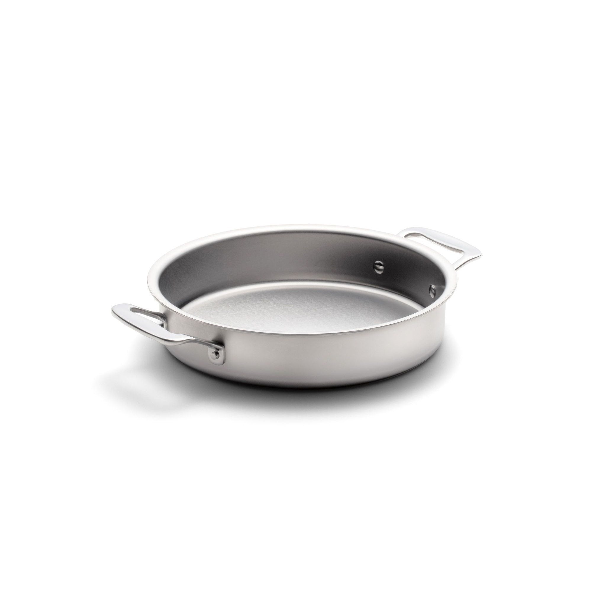 9" Round Cake Pan with No Handles, silver color