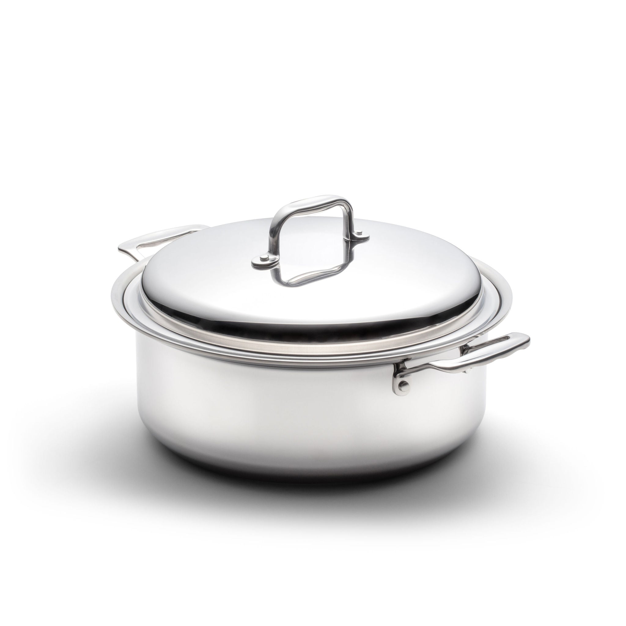 Stainless steel 15-piece cookware set with a lid, showcasing the craftsmanship of 360cookwares.